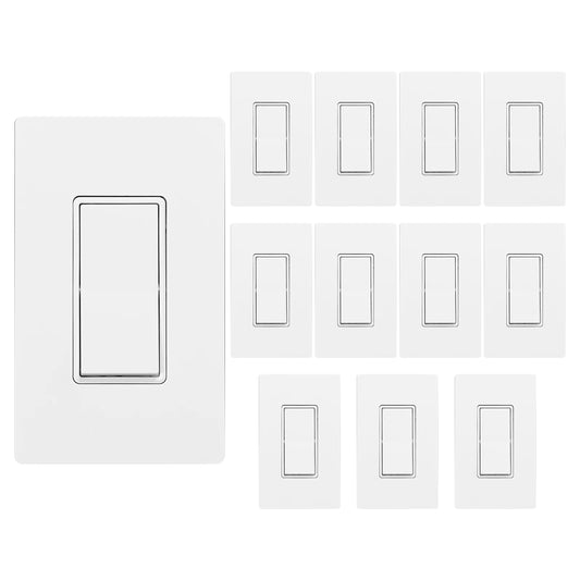 MOES Paddle Rocker Light Switch Single Pole On/Off 15A 120V