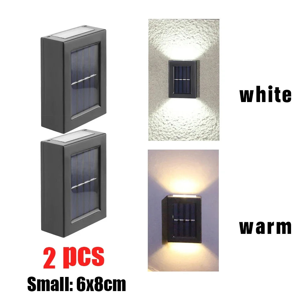 AlliLit Solar LED Wall Lights Outdoor Waterproof Garden Lighting