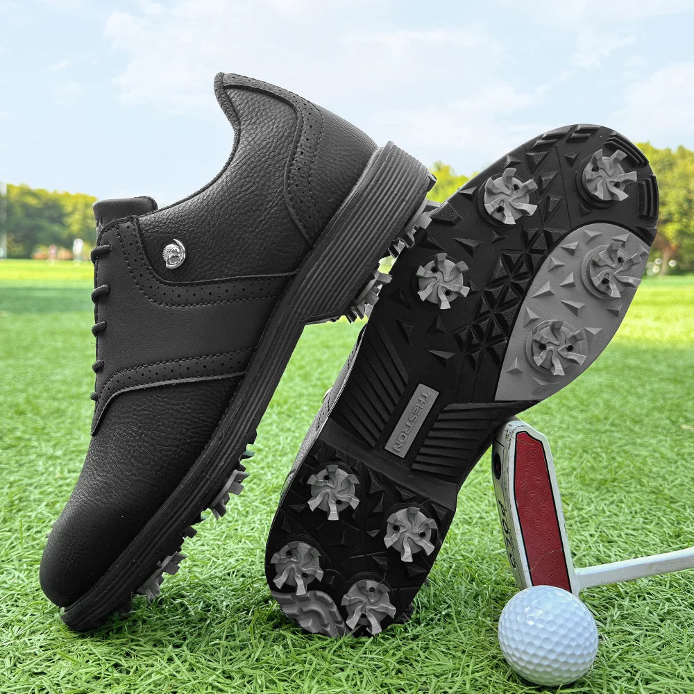 Lenox Men Golf Shoes Spiked Sneakers for Golfers Durable