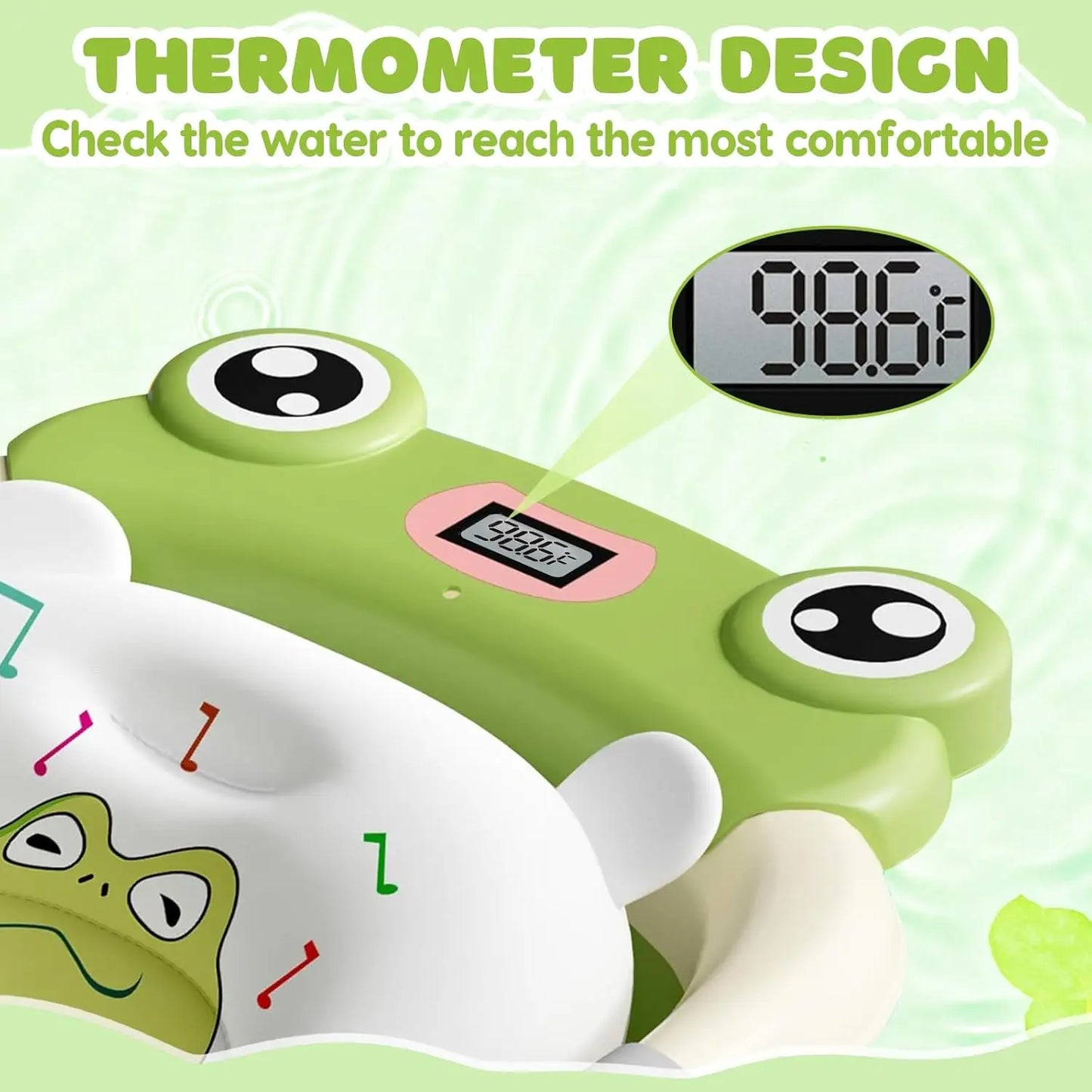 Foldable Baby Bath Tub With Cushion And Thermometer And Shower Cap And Brush