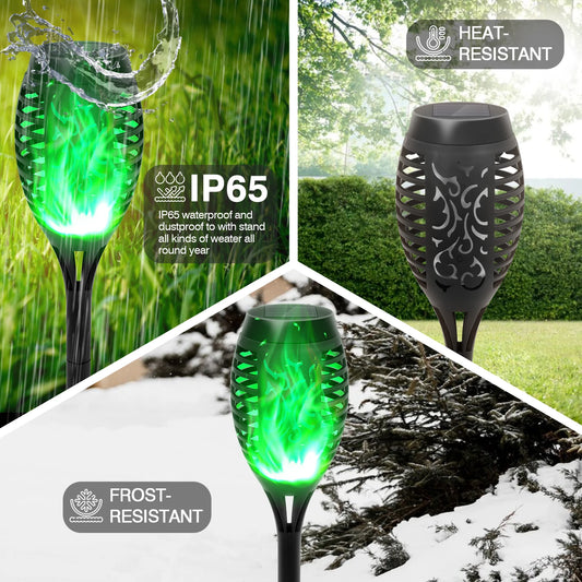 Solar Flame Light Outdoor Flickering Torch Lamp Waterproof Garden