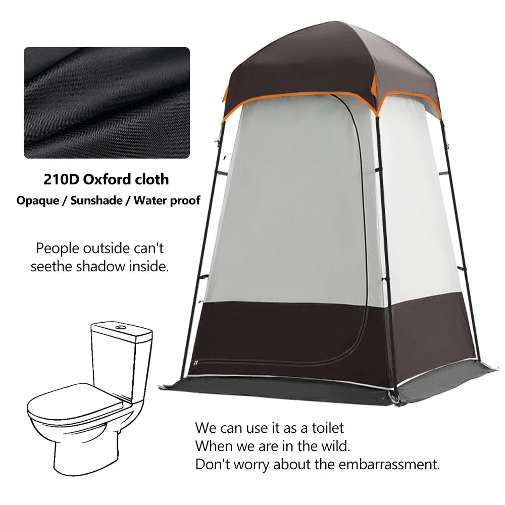 Portable Outdoor Privacy Shower Tent Double Layer Sun Shelter