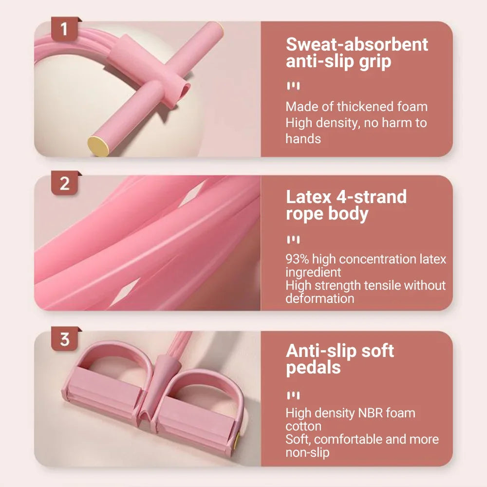 Six-Tube Resistance Band Set With Pedal Puller For Full Body