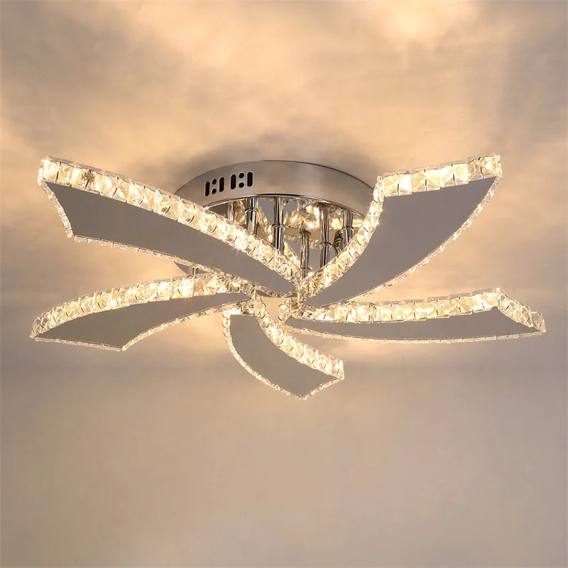 Vetrulus Modern Crystal LED Ceiling Fan With Smart Remote