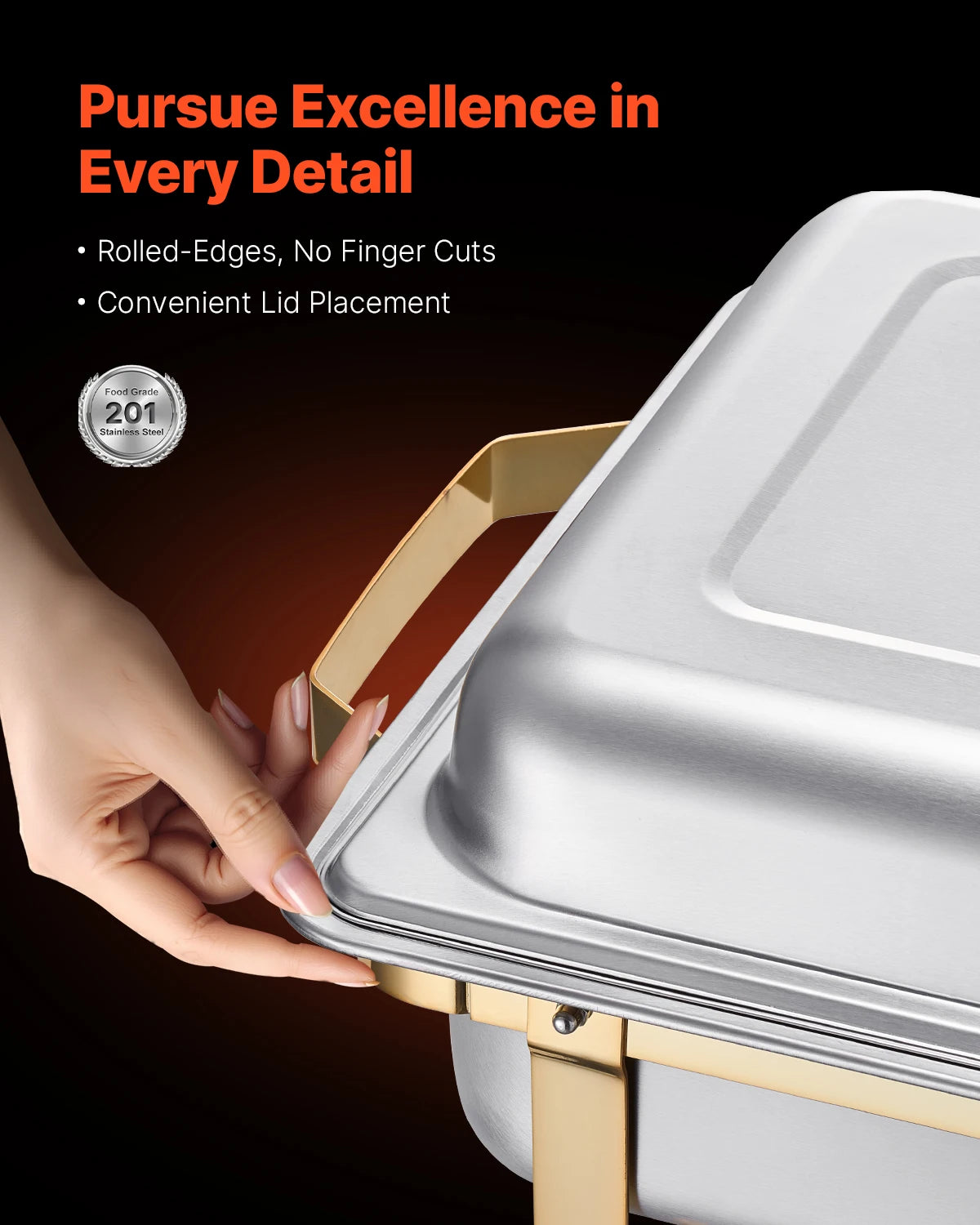 Succebuy 8 Qt Stainless Steel Chafing Dish Buffet Set With Pans