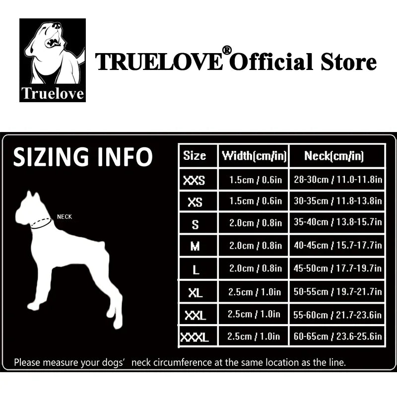 TRUELOVECN Truelove Nylon Padded Reflective Dog Collar