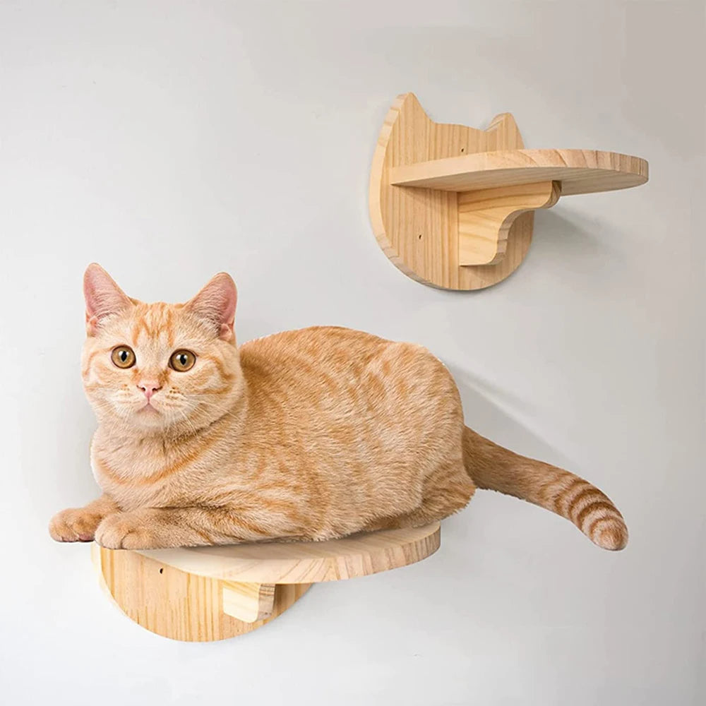 PETRAVELCN Cat Wall Mounted Four Step Climbing Shelf Sisal Post
