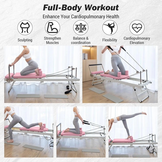 Pilates Reformer Machine Foldable For Home Gym Workout