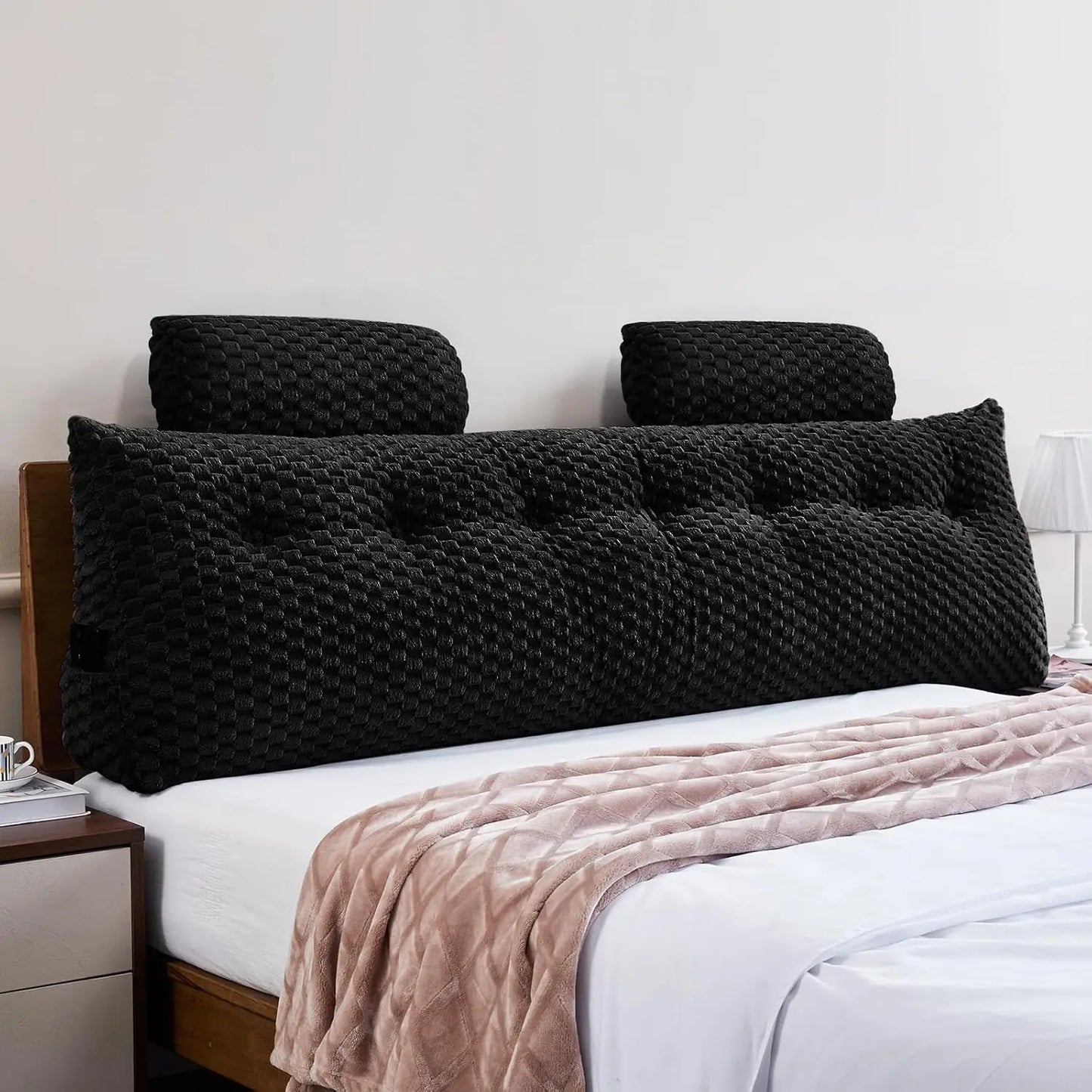 Sichuan Leather Wedge Headboard Pillow With Neck Roll Bolster