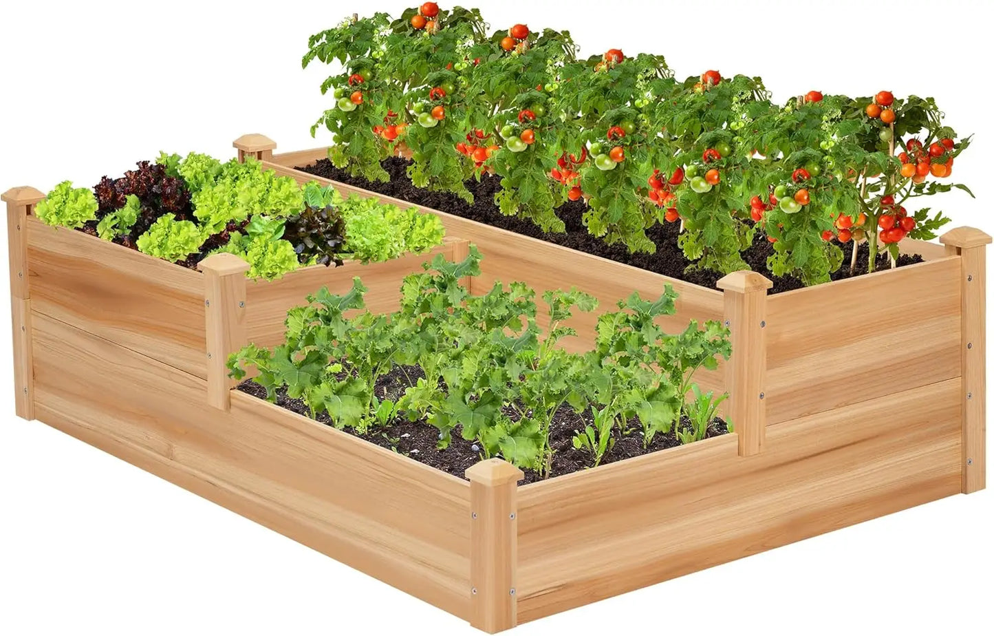 Wooden Three Tier Raised Garden Bed Outdoor Planter Box