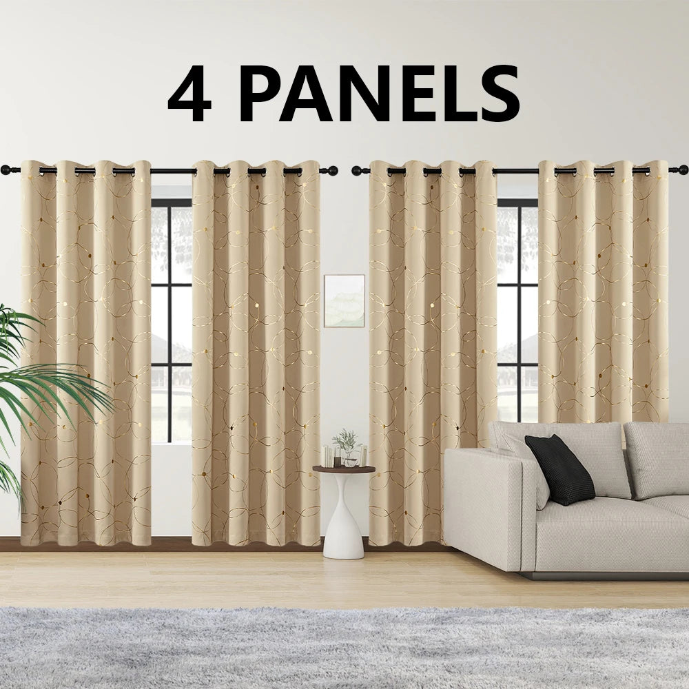 Blackout Curtains Thermal Insulated Room Darkening For Bedroom
