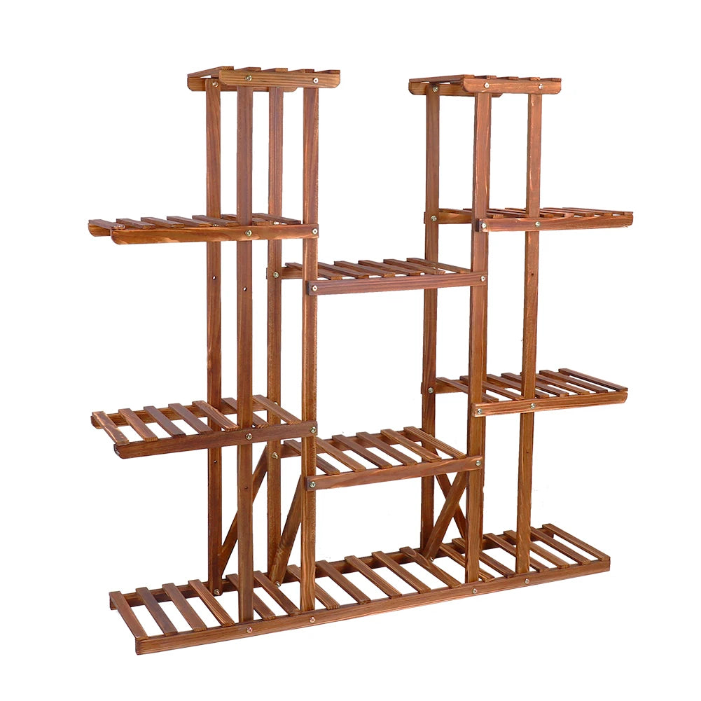Wisfor Wooden Plant Shelf Stand Multi-Tier Indoor Outdoor Display