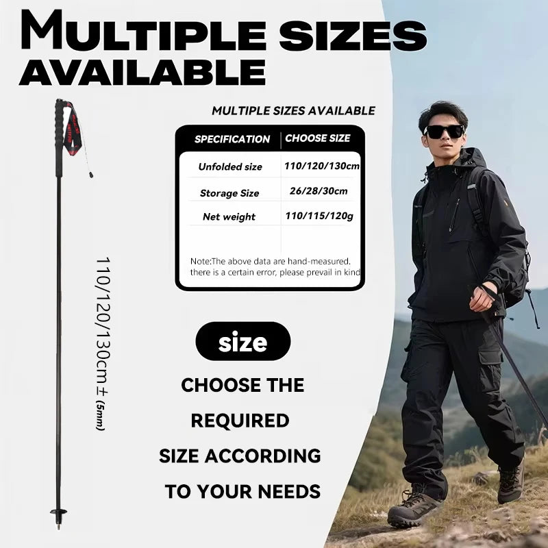 OKHEALINGCN Ultralight Carbon Fiber Trekking Poles Two Piece Foldable