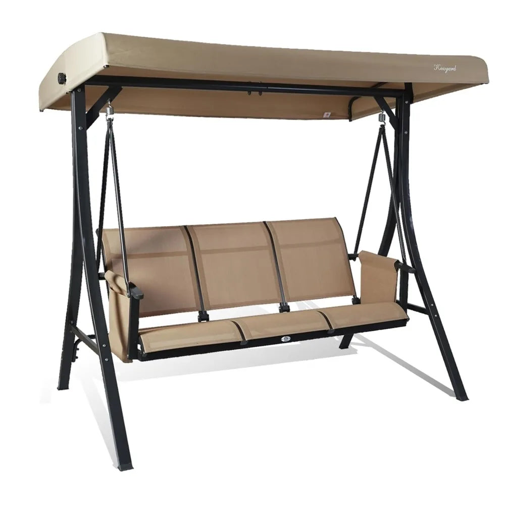 XIAOLANG Outdoor Porch Swing Glider With Adjustable Canopy