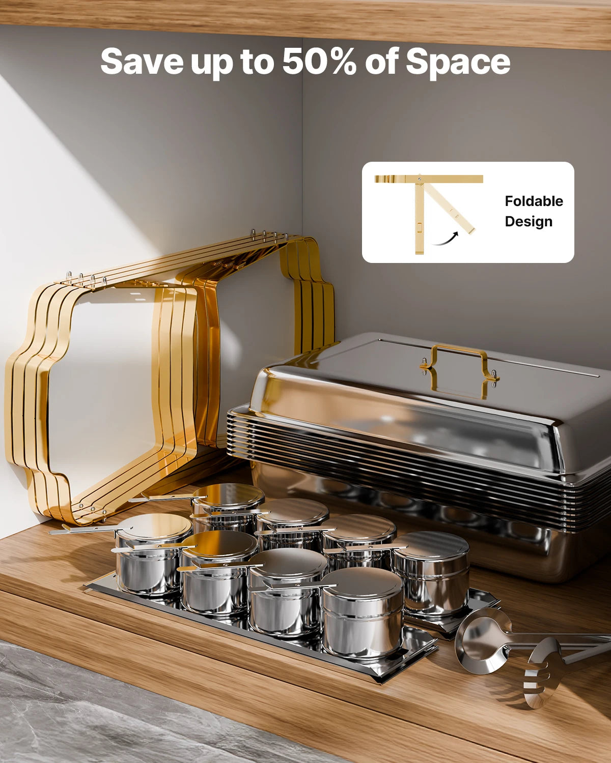 Succebuy 8 Qt Stainless Steel Chafing Dish Buffet Set With Pans