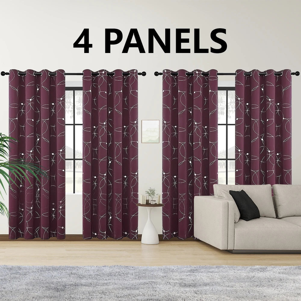 Blackout Curtains Thermal Insulated Room Darkening For Bedroom