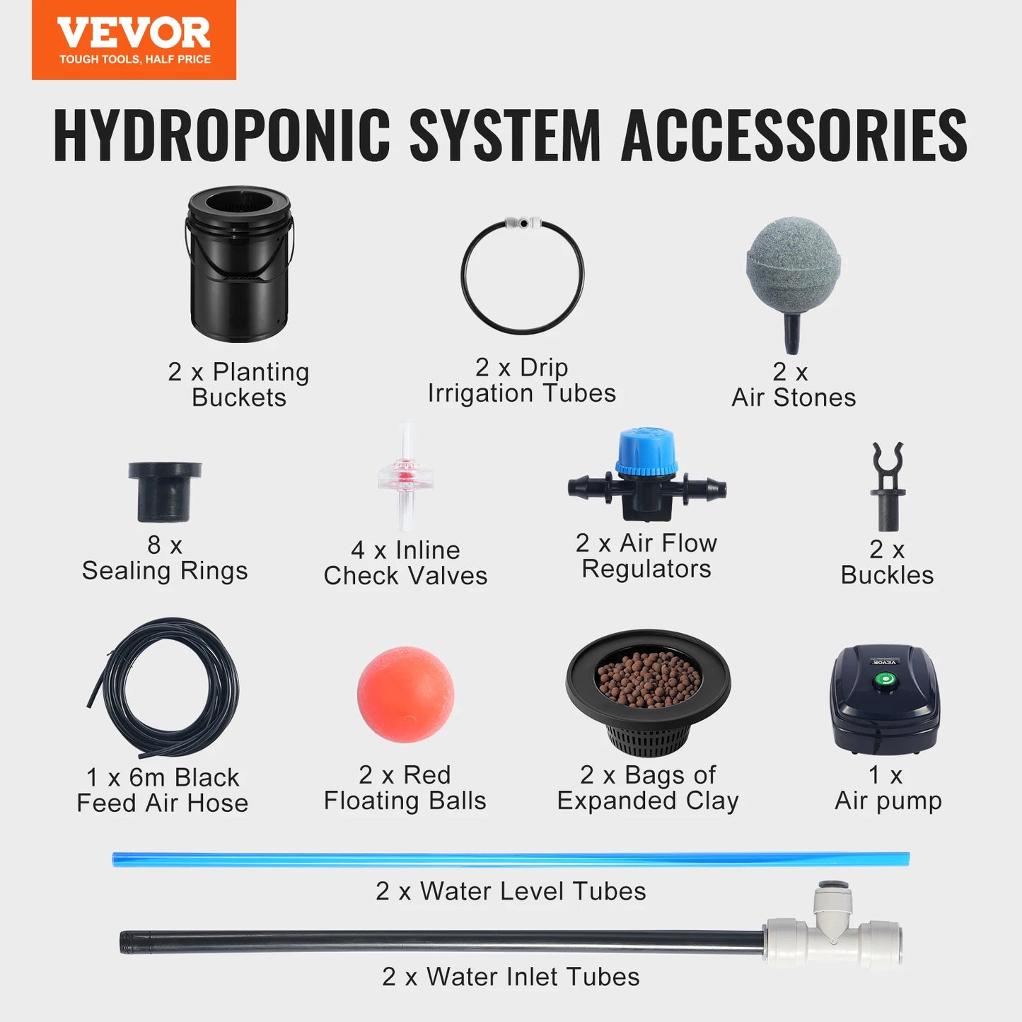 DWC Hydroponics Grow System With Top Drip Kit Air Pump