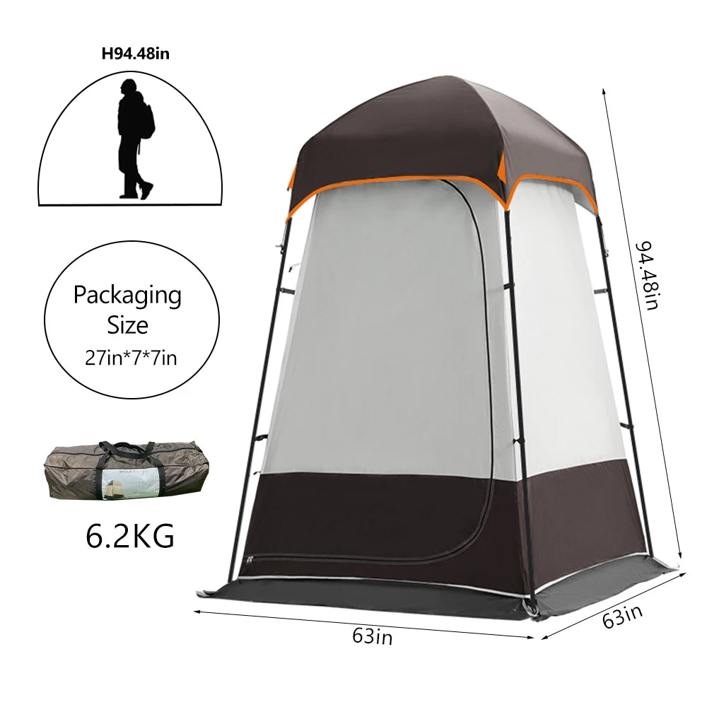 Portable Outdoor Privacy Shower Tent Double Layer Sun Shelter