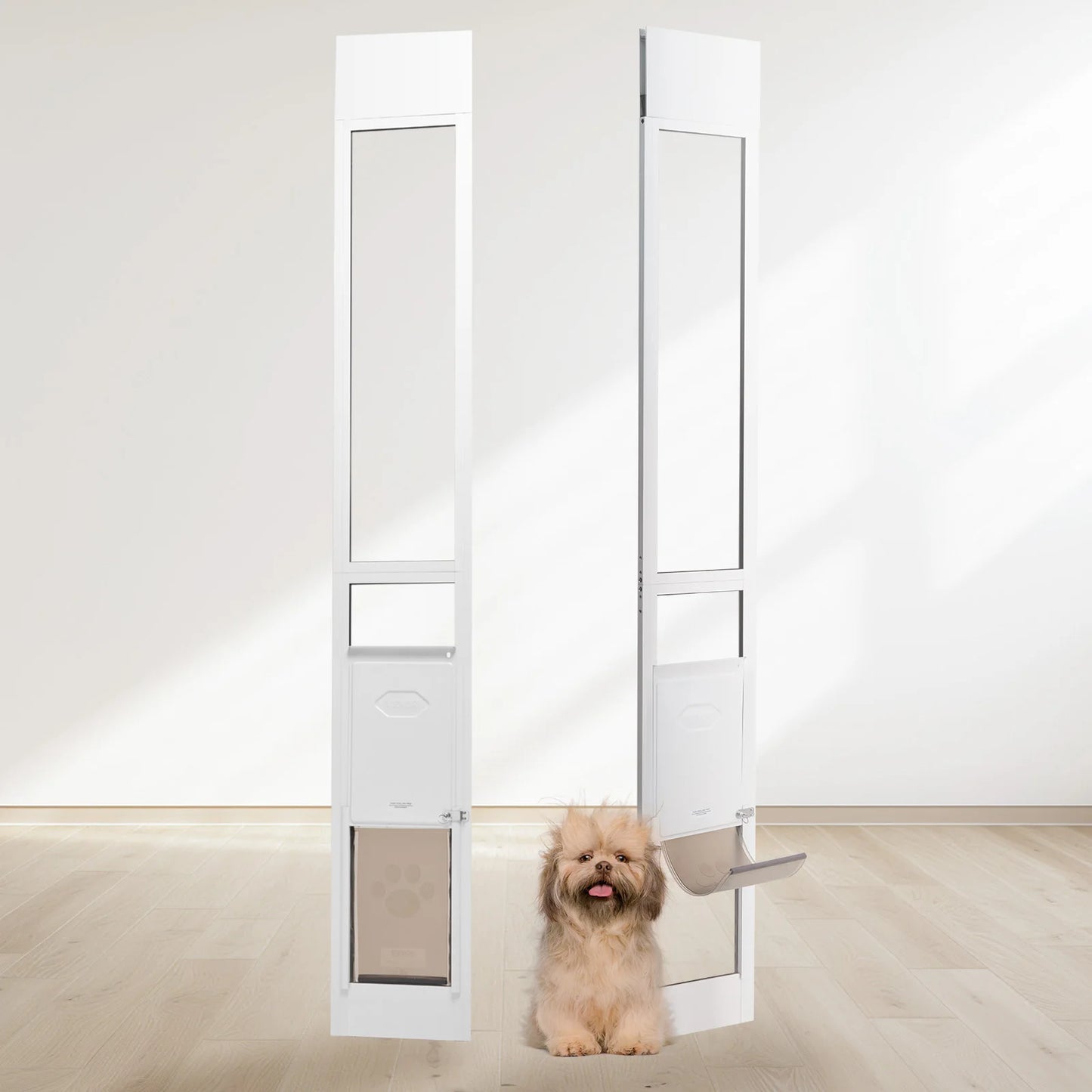 NONEDog Door For Sliding Glass Door Aluminum Frame Tempered Glass