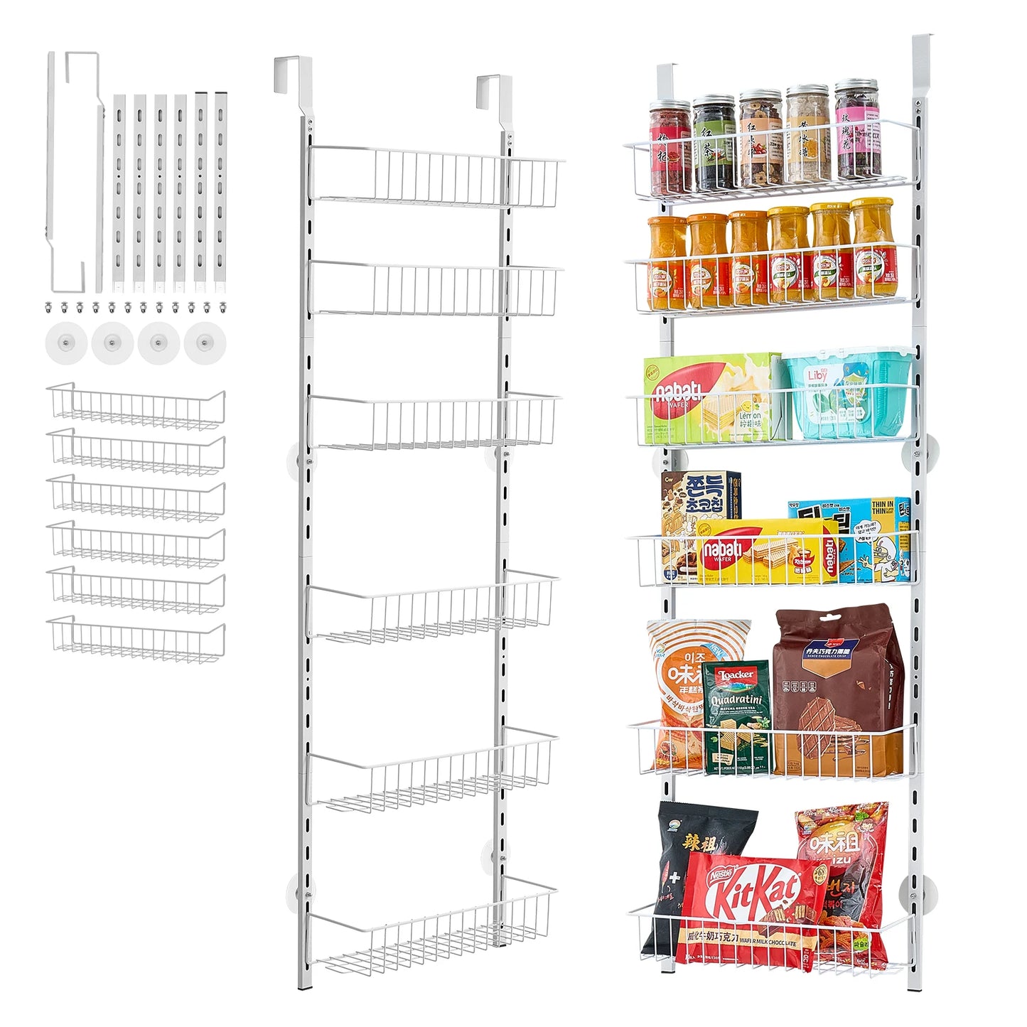 VEVOR Heavy-Duty Over-The-Door Pantry Organizer 6-10 Tier Rack