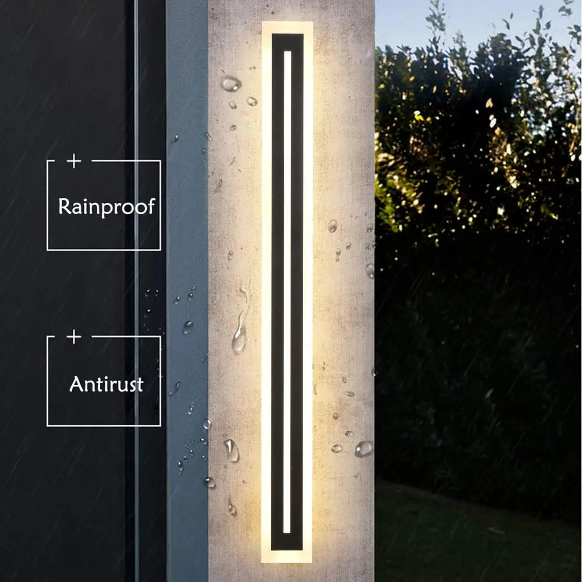 Outdoor Long Strip Modern LED Wall Sconce Frosted Acrylic IP67