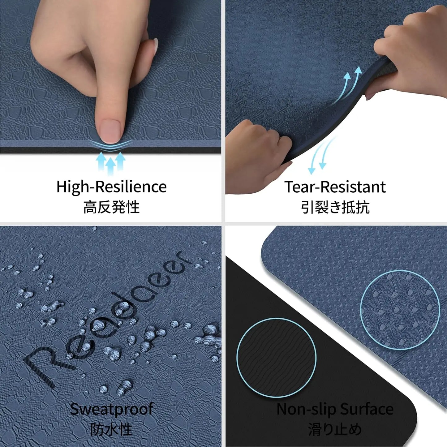 Foldable Travel Yoga Mat Carrying Bag Non-Slip TPE