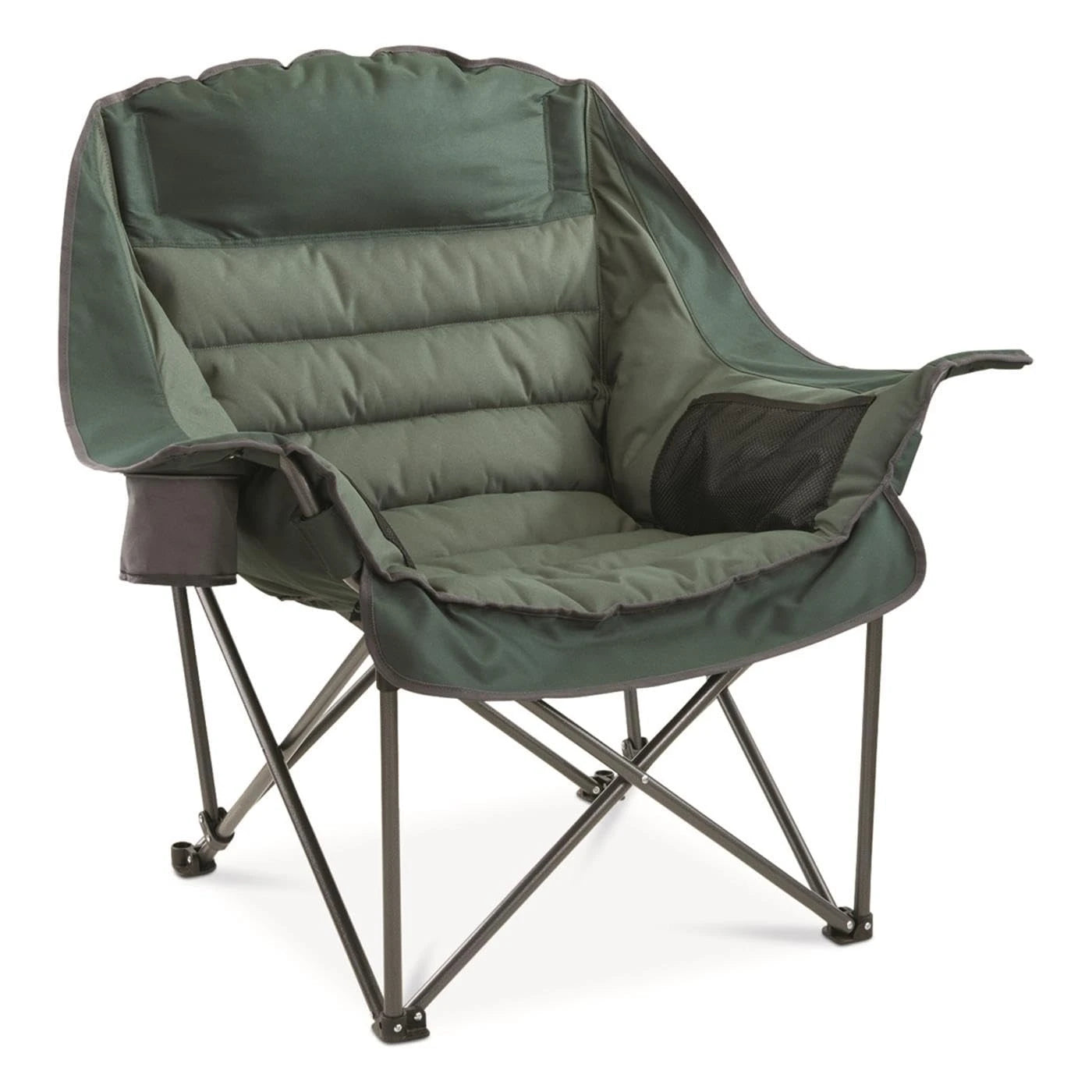 Oversized Padded Camping Chair Portable Cup Holder Heavy Duty 400lb
