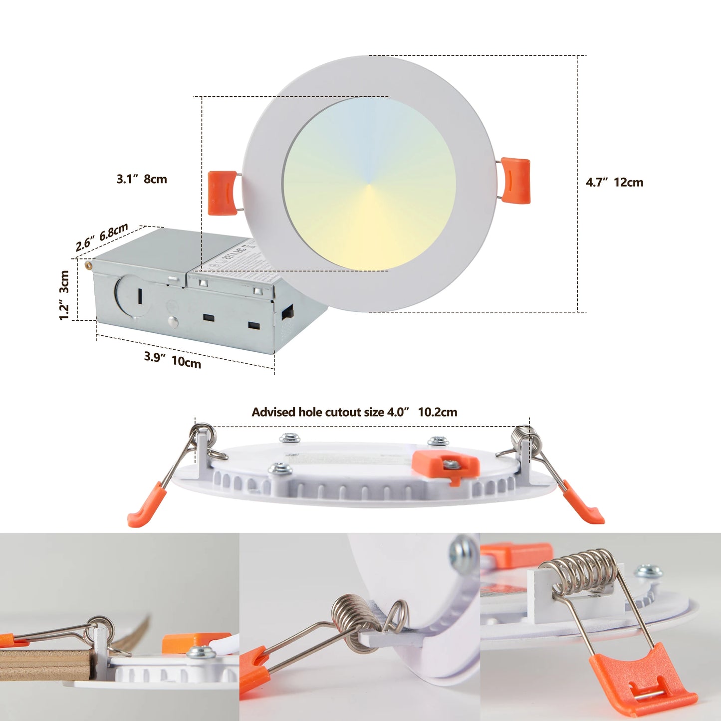 ARLGSITE 12 Pack LED Recessed Dimmable Lights With Junction Box