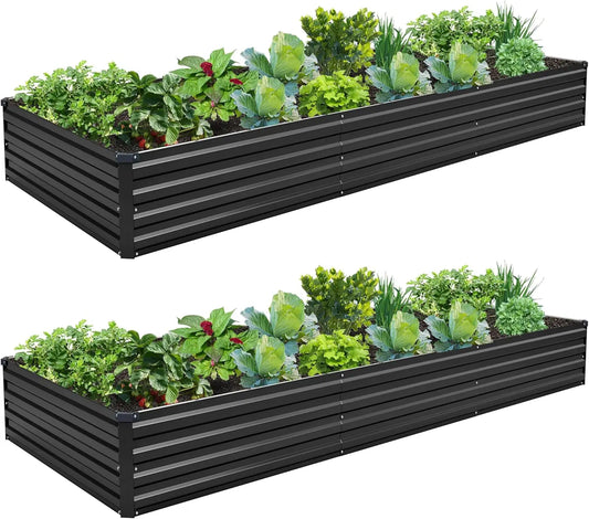 2-Pack Galvanized Steel Raised Garden Bed Kit For Vegetables