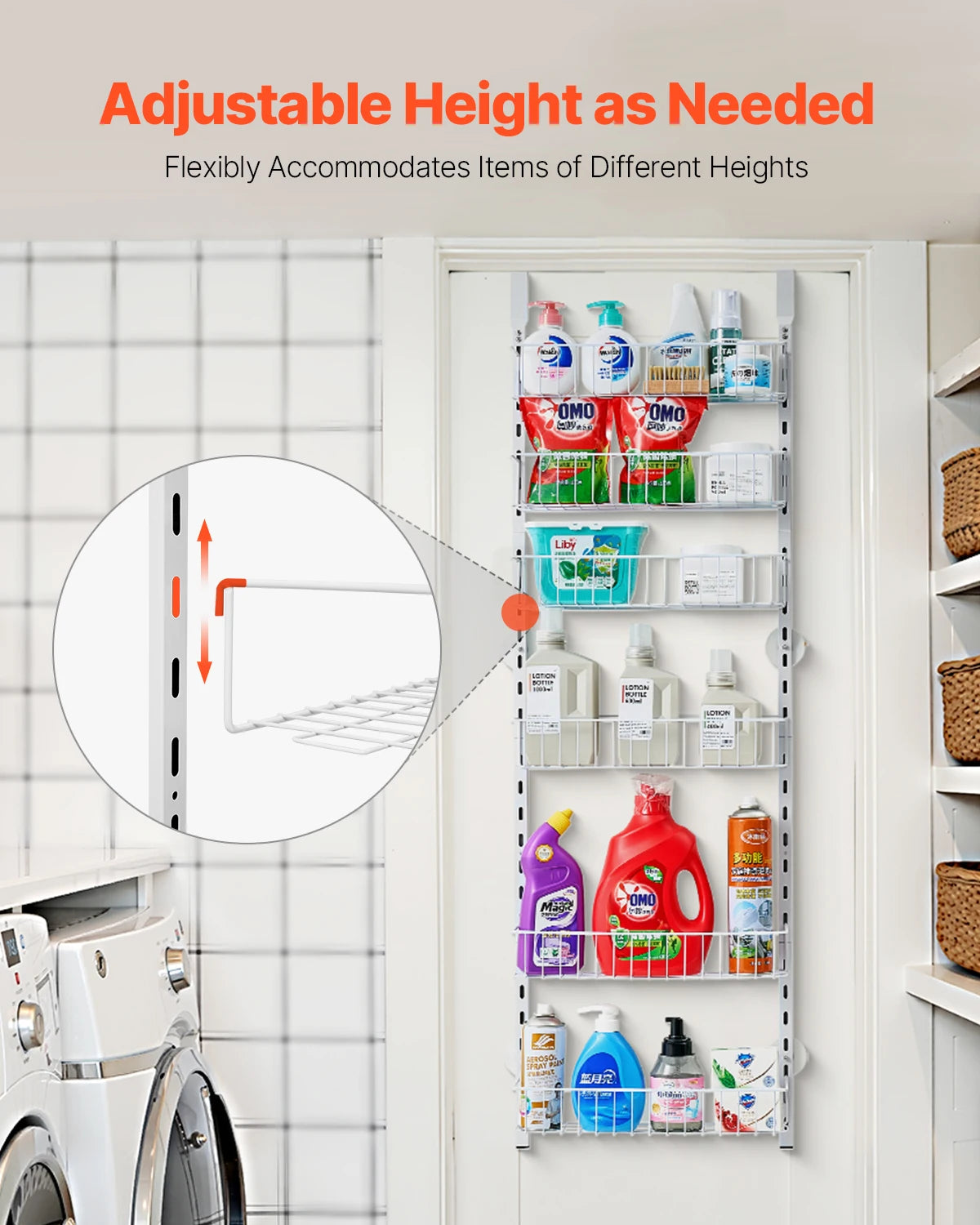 VEVOR Heavy-Duty Over-The-Door Pantry Organizer 6-10 Tier Rack