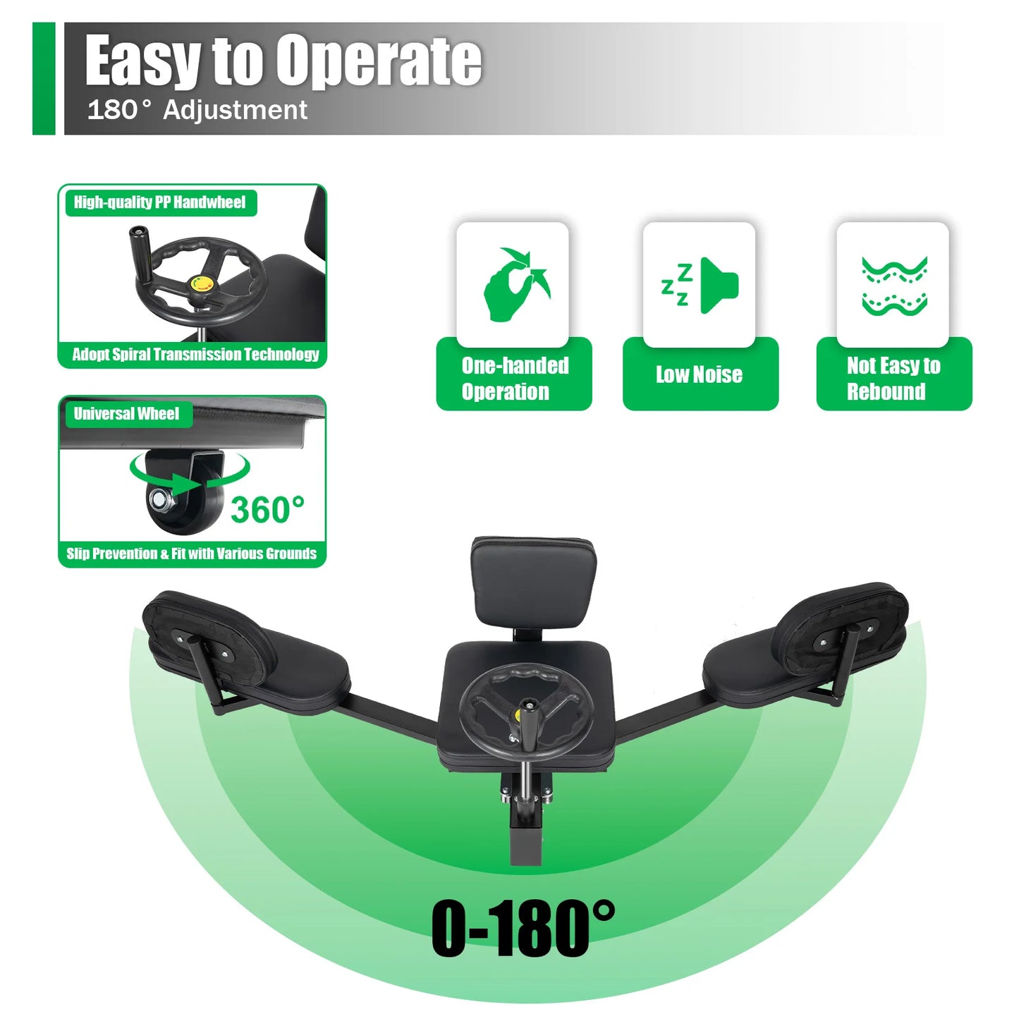 Leg Stretcher Split Trainer With Backrest Silent Rollers Home Gym