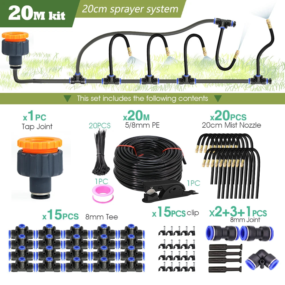 DIY Misting Sprayer Kit For Garden Irrigation With 8mm Hose