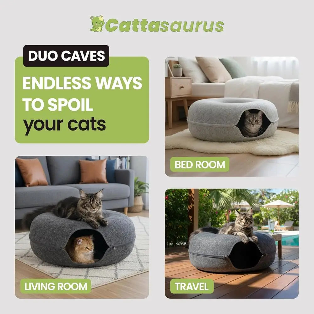 Peekaboo Cat Cave Duo Set Cat Bed