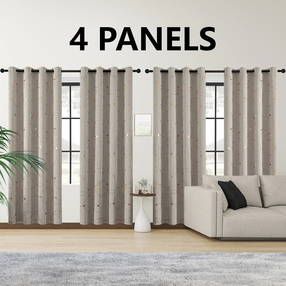 Blackout Curtains Thermal Insulated Room Darkening For Bedroom