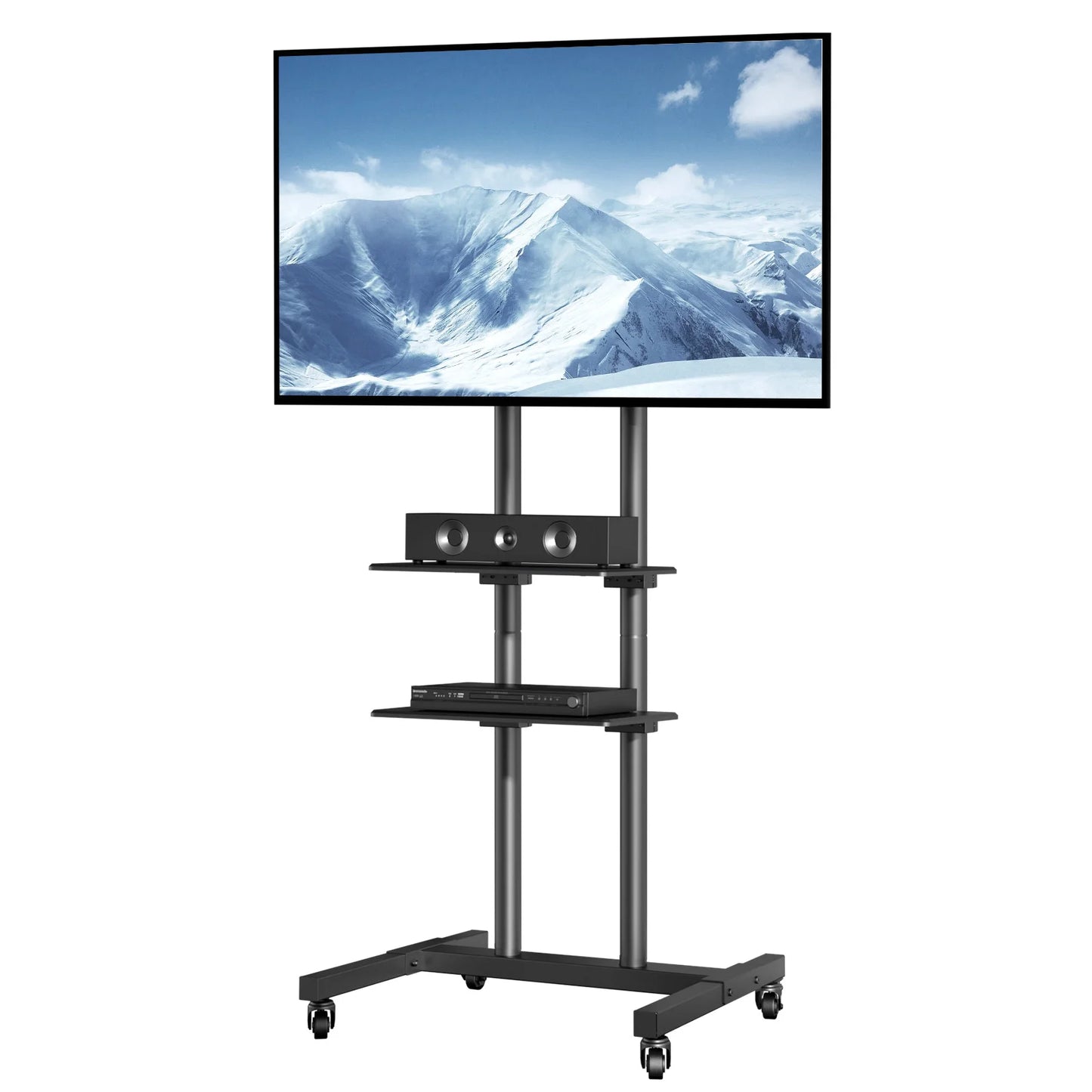 VEVOR Mobile TV Stand With Wheels And Adjustable Height