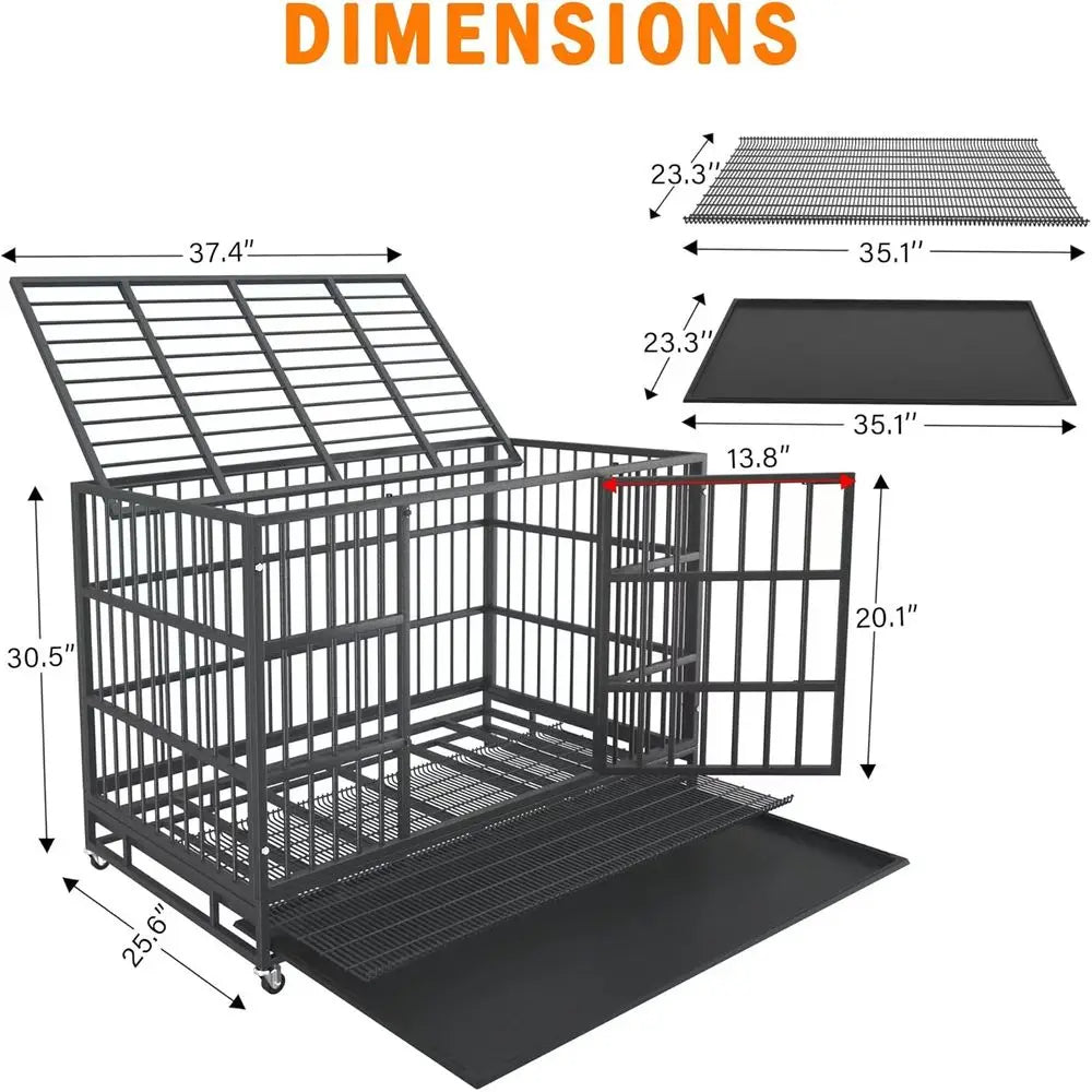 Indestructible Escape-Proof Dog Crate for Large Dogs
