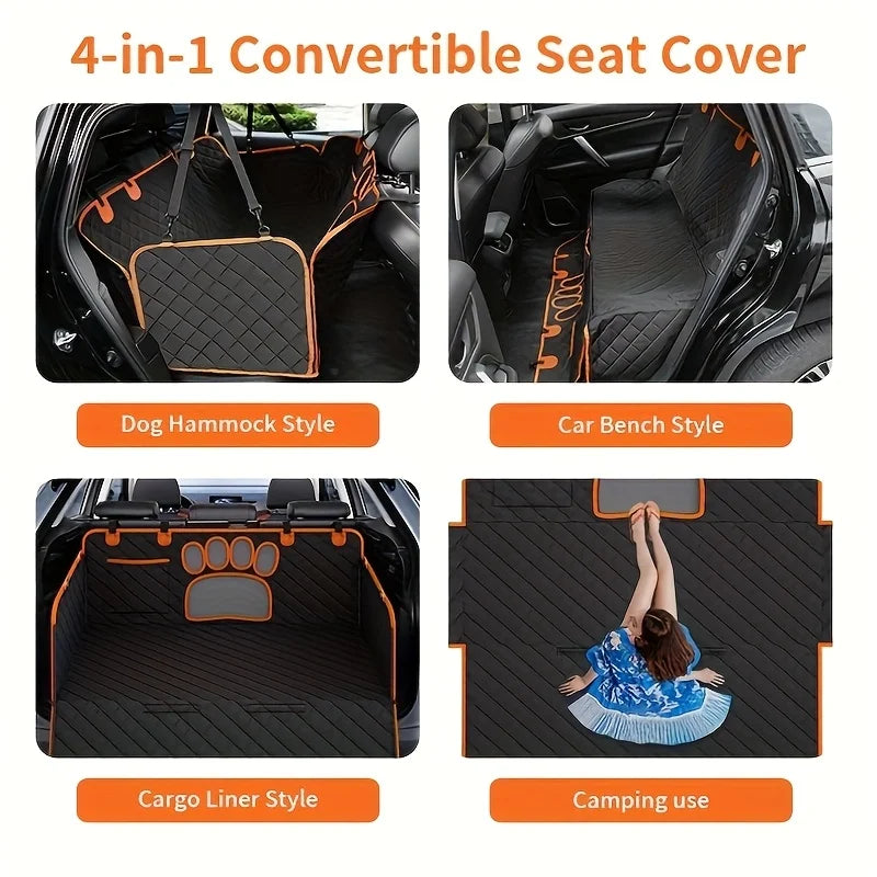 NONECN Dog Hammock Seat Cover for Cars Anti Slip