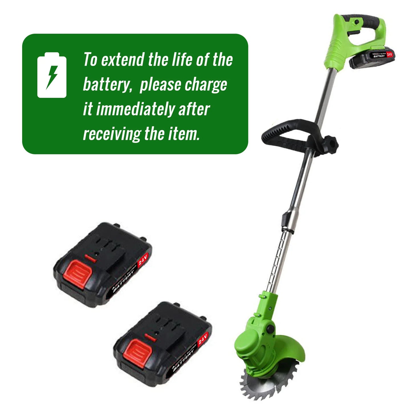 Cordless Electric Weed Trimmer 2 In 1 Grass Cutter Brushless Motor