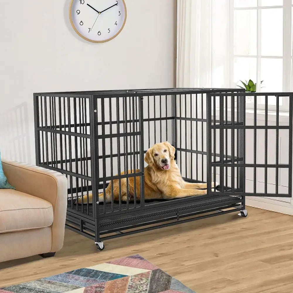Indestructible Escape-Proof Dog Crate for Large Dogs