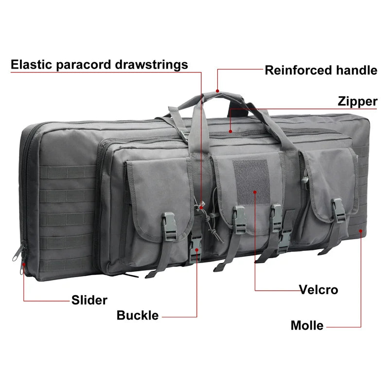 LQARMY Double Rifle Case Tactical Molle Gun Bag Backpack