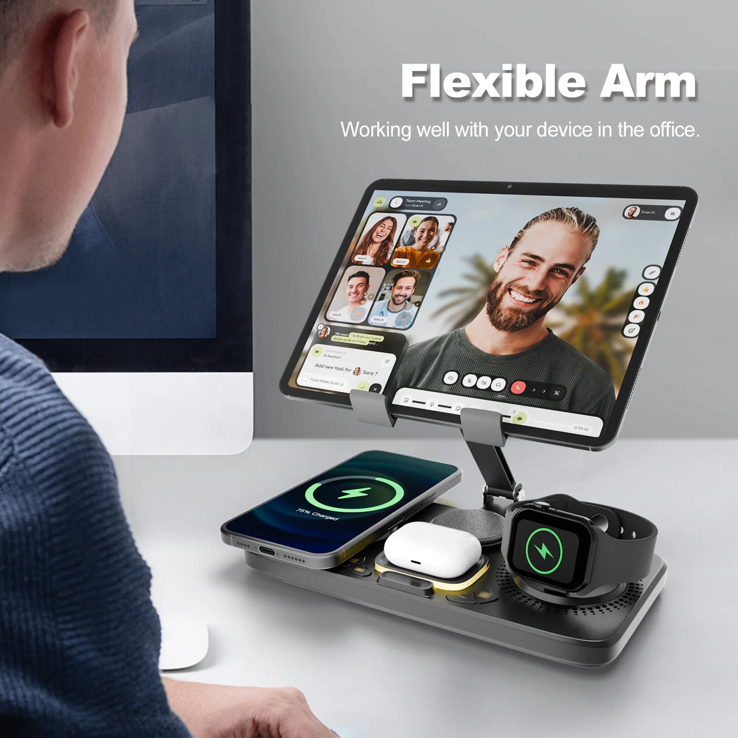 7in1 Wireless Charger Station For iPhone iPad AirPods Apple Watch