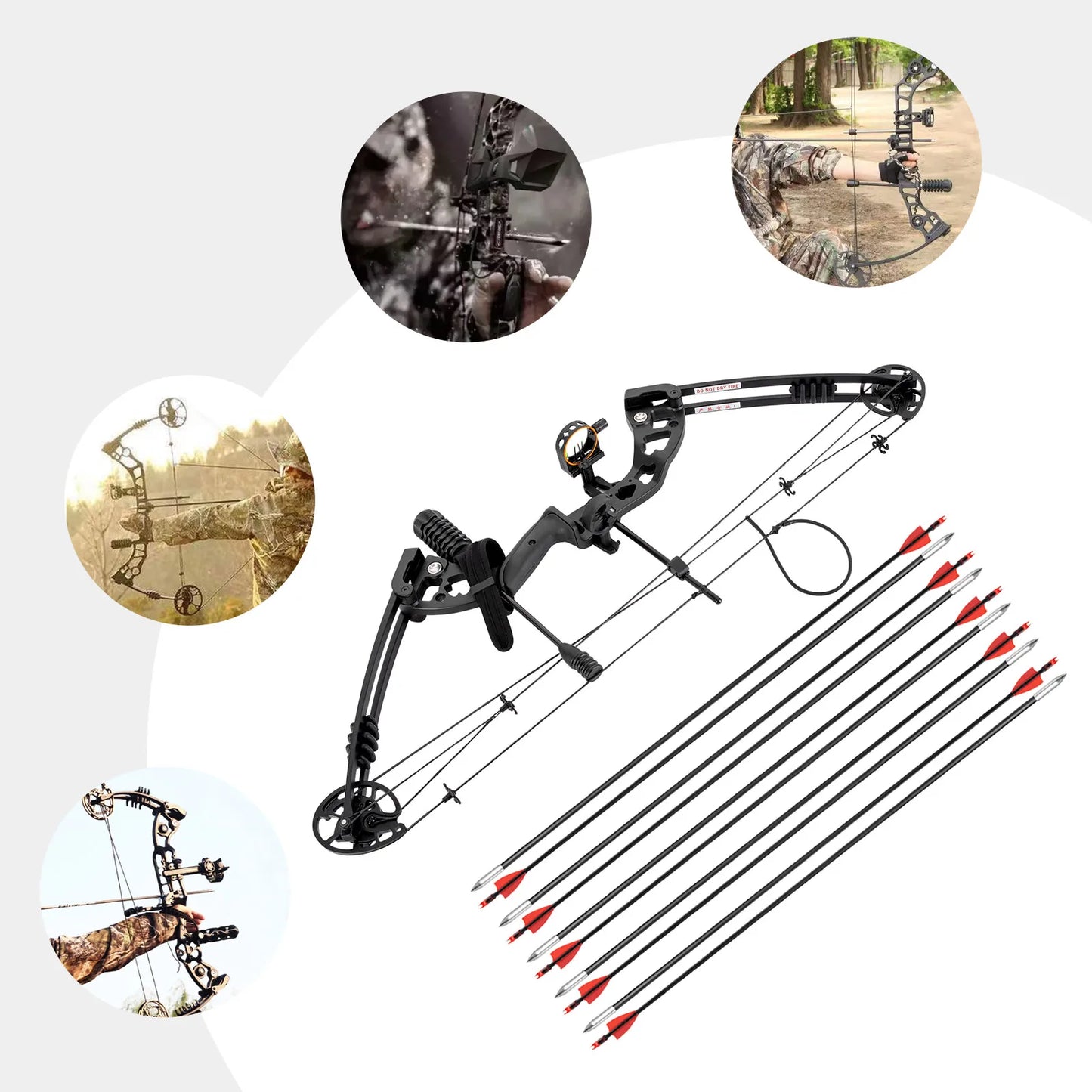 Compound Bow Arrow Set Right Hand Adjustable 30 55 Lbs