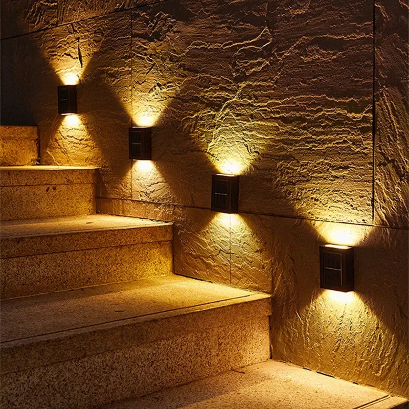 AlliLit Solar LED Wall Lights Outdoor Waterproof Garden Lighting