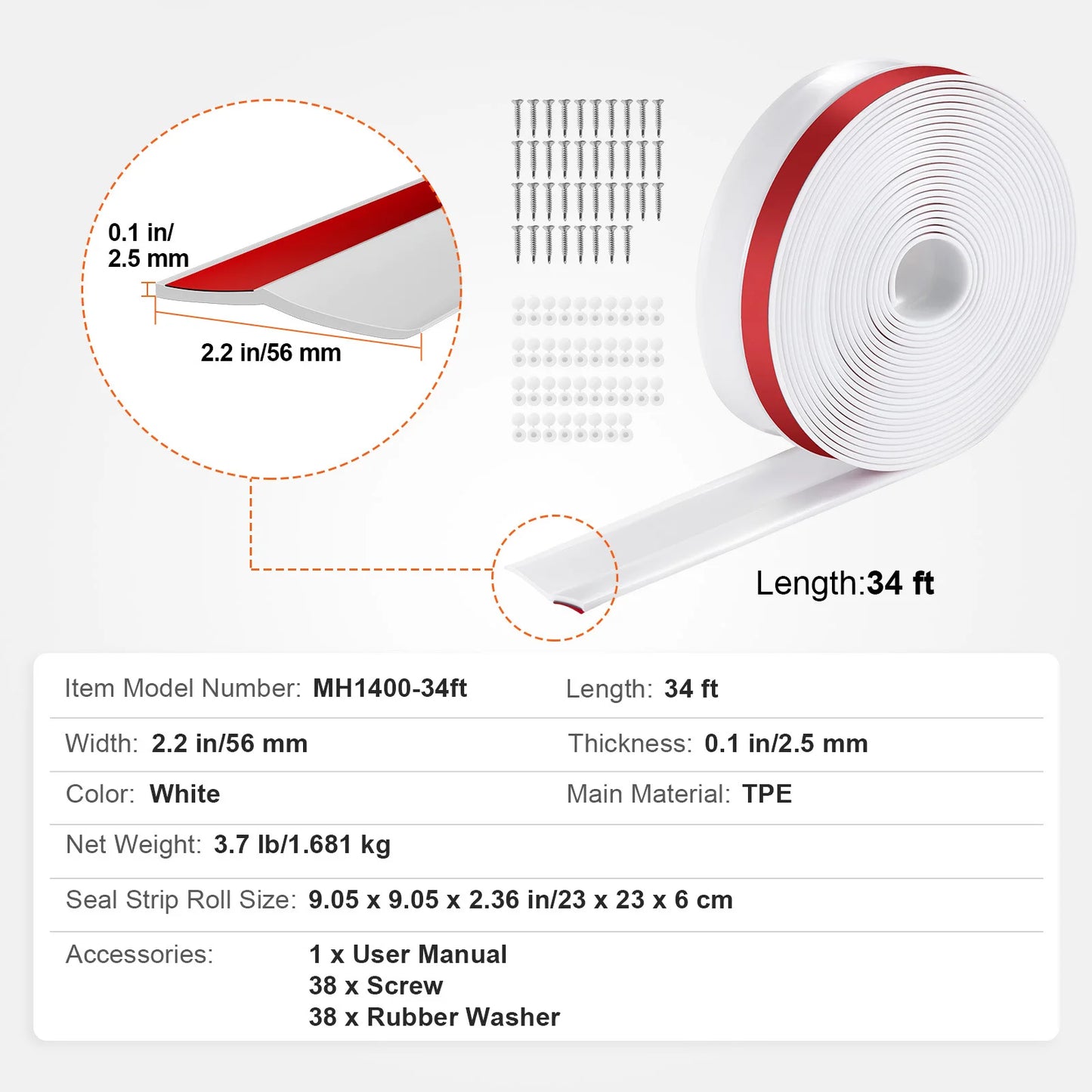 SucceBuy Garage Door Threshold Seal Strip For Weatherproof Protection