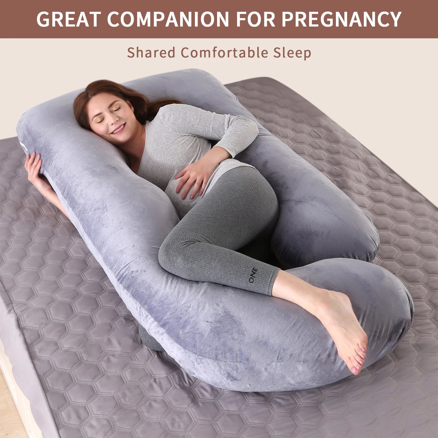 NONECN Pregnancy G-Shaped Full Body Maternity Pillow with Removable Cover