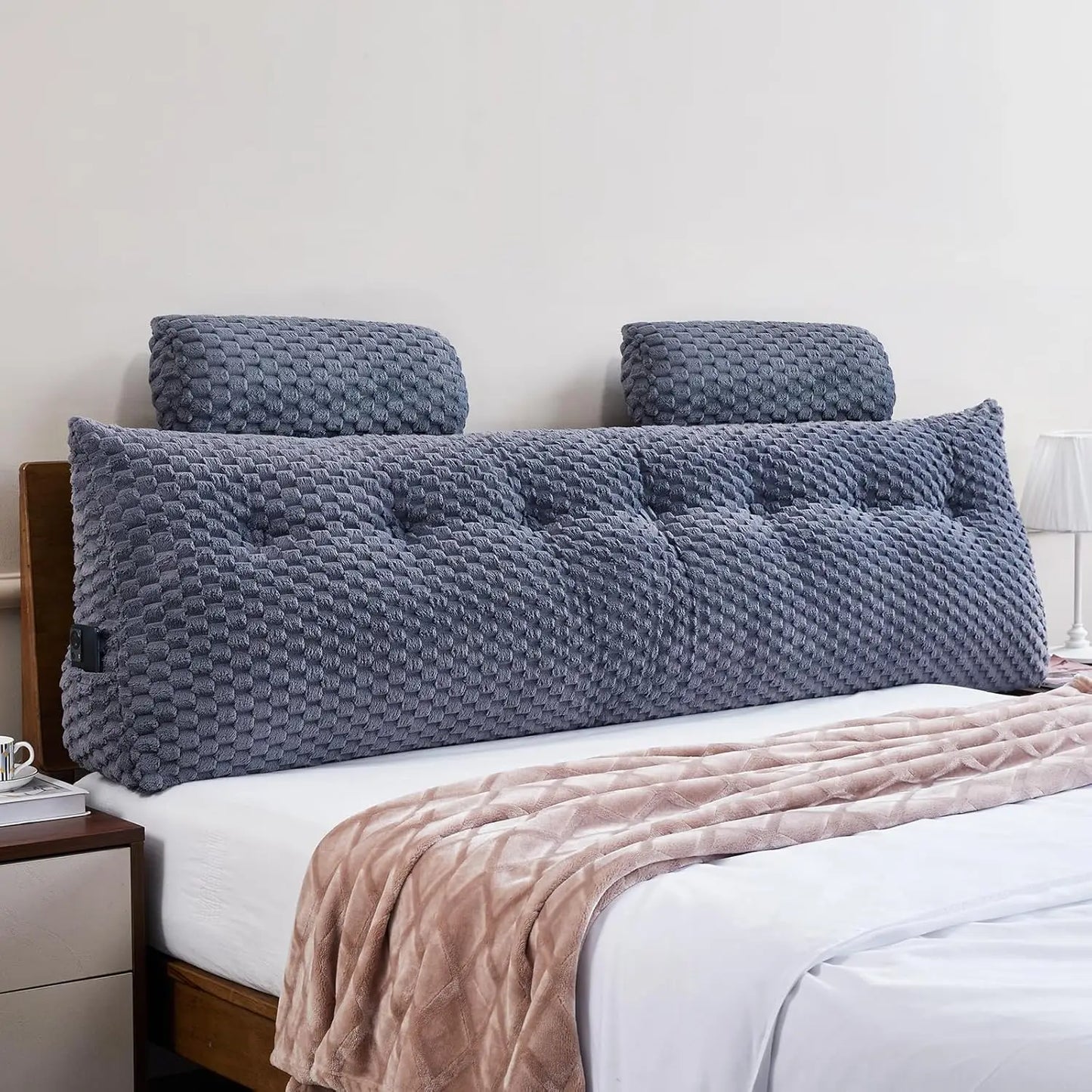 Sichuan Leather Wedge Headboard Pillow With Neck Roll Bolster