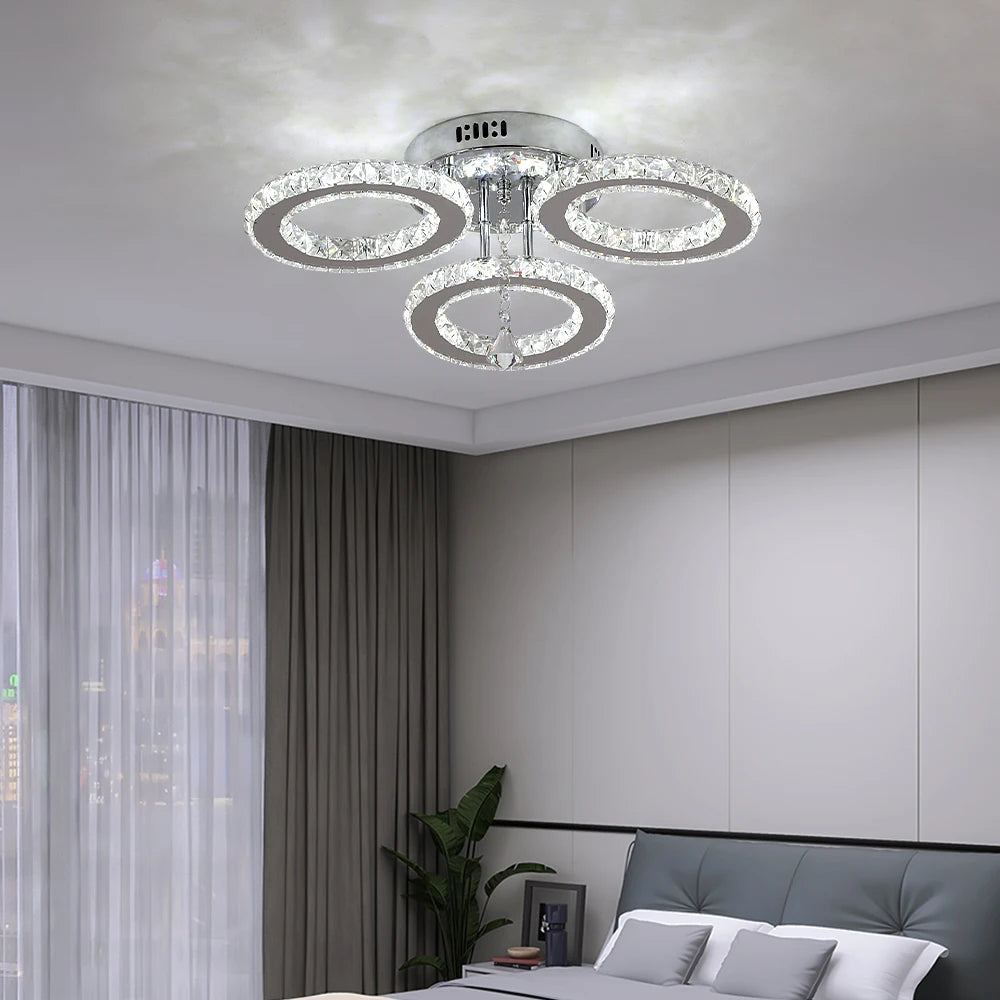 Vinilky Modern Crystal Ceiling Chandelier For Home Decor