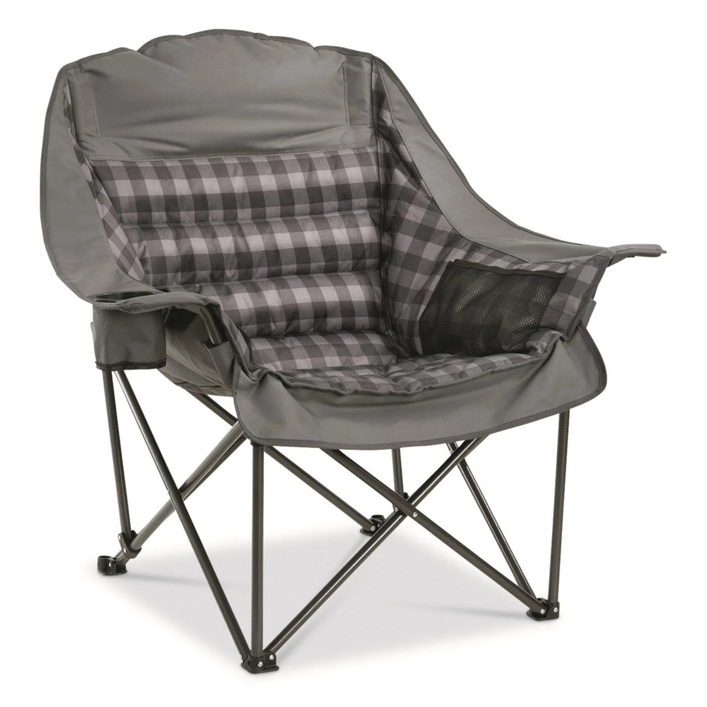 Oversized Padded Camping Chair Portable Cup Holder Heavy Duty 400lb