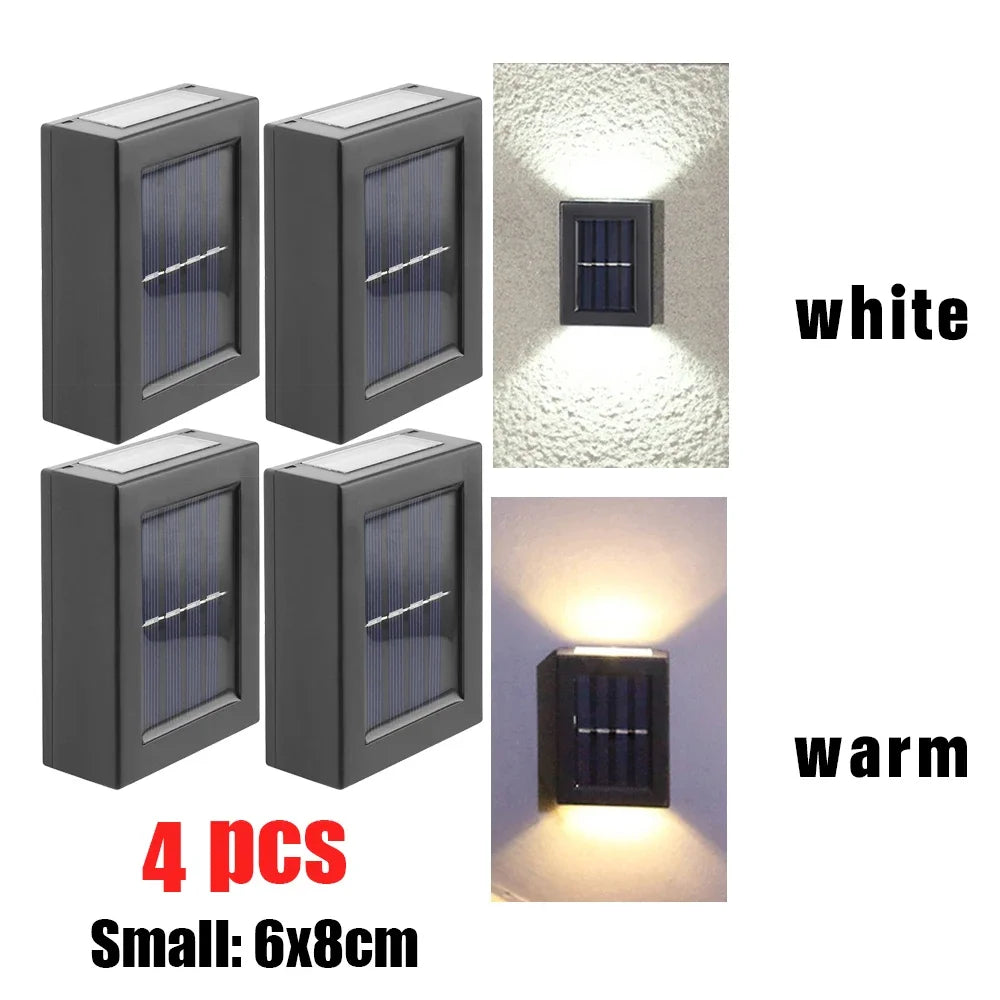 AlliLit Solar LED Wall Lights Outdoor Waterproof Garden Lighting