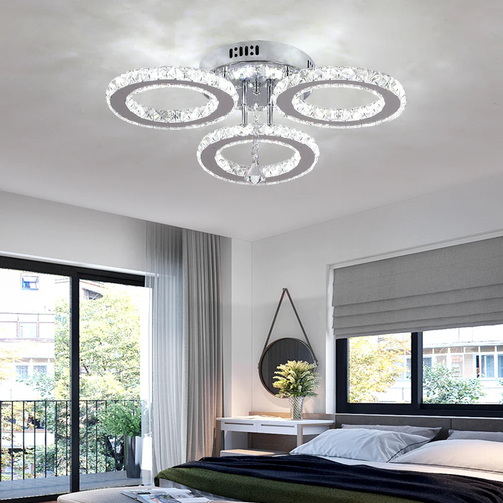 Vinilky Modern Crystal Ceiling Chandelier For Home Decor